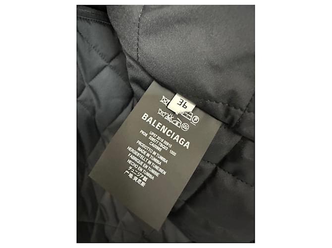 Balenciaga Giacca imbottita lunga oversize con logo Nero - vista 5