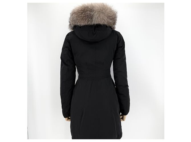 Jaqueta acolchoada longa feminina Moncler Monticol com pele de raposa Preto - vista 6