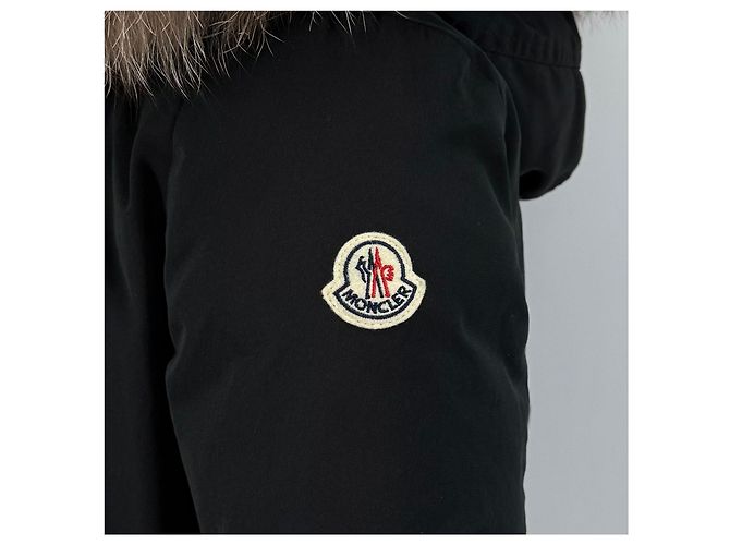 Jaqueta acolchoada longa feminina Moncler Monticol com pele de raposa Preto - vista 7