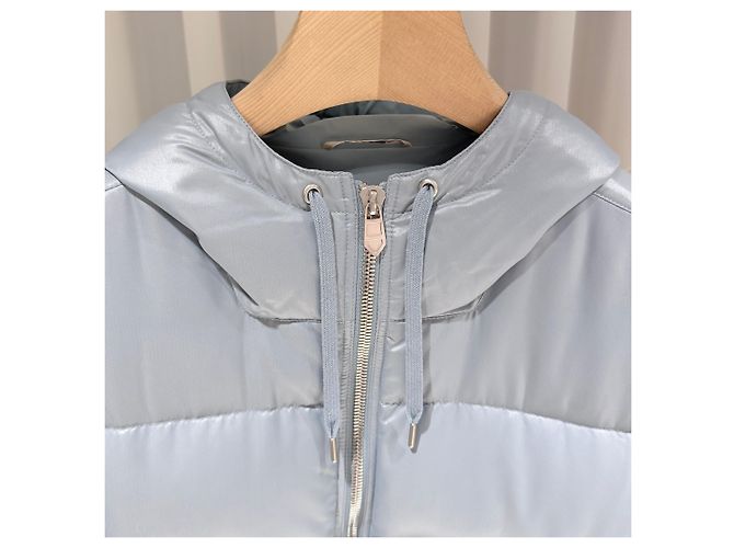Hermès Gesteppte Daunenjacke Blau - Ansicht 4