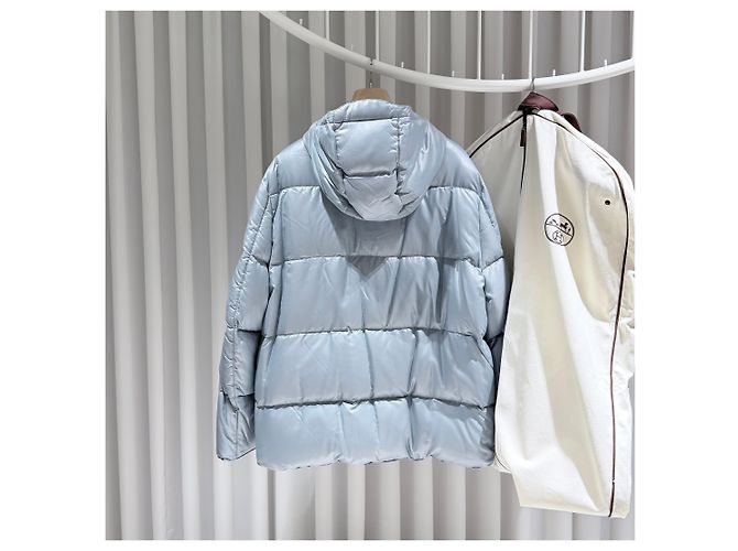 Hermès Gesteppte Daunenjacke Blau - Ansicht 5