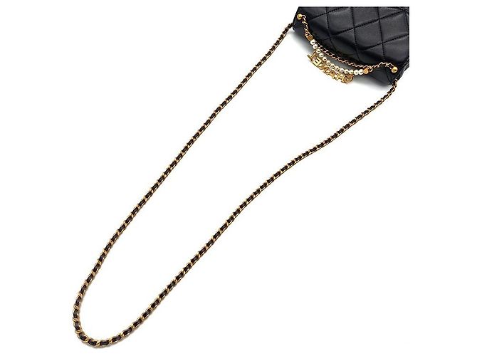 Chanel Borsa con patta, catena e logo con perla Nero - vista 5
