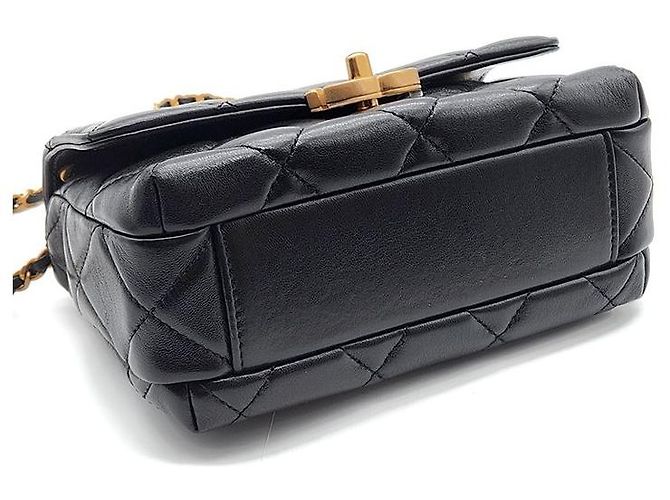 Chanel Borsa con patta, catena e logo con perla Nero - vista 7