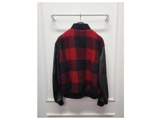 Louis Vuitton Giacca Varsity Damier Nero e Rosso - vista 5