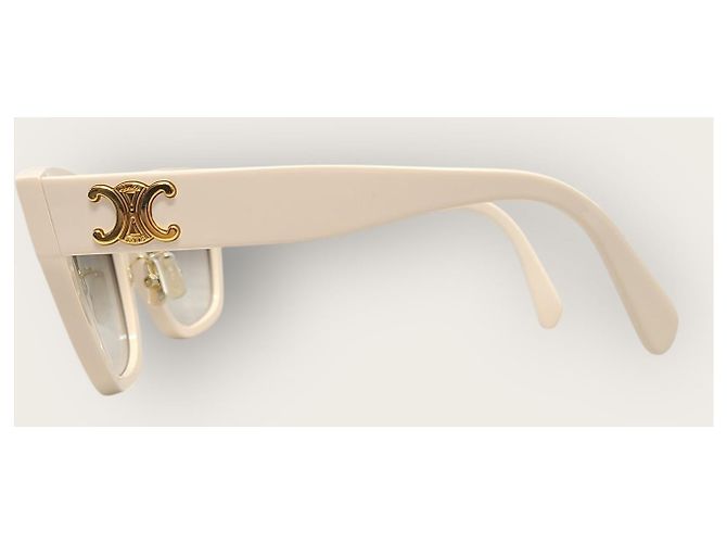 Céline Gafas de sol Triomphe en acetato marfil Blanco - vista 2