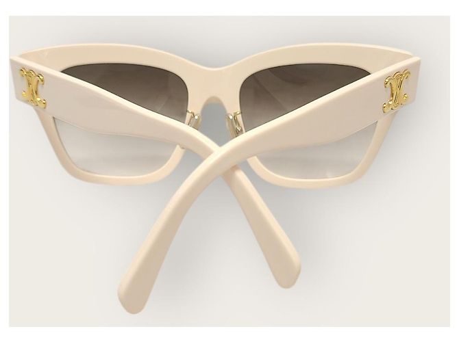 Céline Gafas de sol Triomphe en acetato marfil Blanco - vista 3