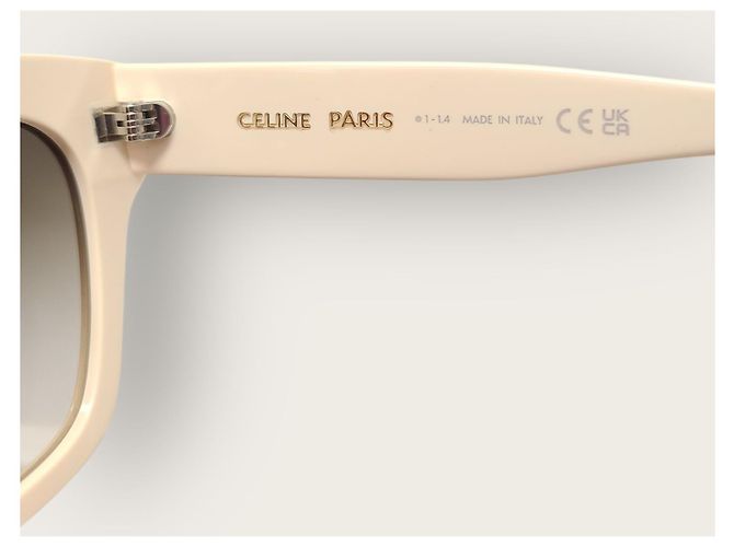 Céline Gafas de sol Triomphe en acetato marfil Blanco - vista 4