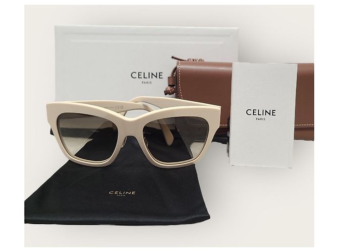 Céline Gafas de sol Triomphe en acetato marfil Blanco - vista 5