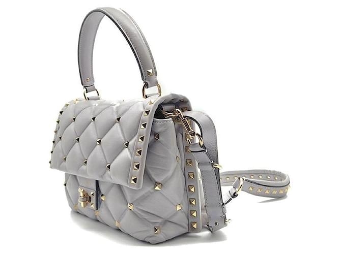 Valentino Borsa a mano e a spalla Candy Stud Top Handle Argento - vista 2