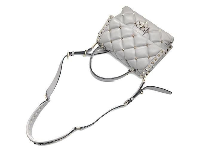 Valentino Borsa a mano e a spalla Candy Stud Top Handle Argento - vista 4