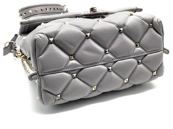 Valentino Borsa a mano e a spalla Candy Stud Top Handle Argento - vista 7