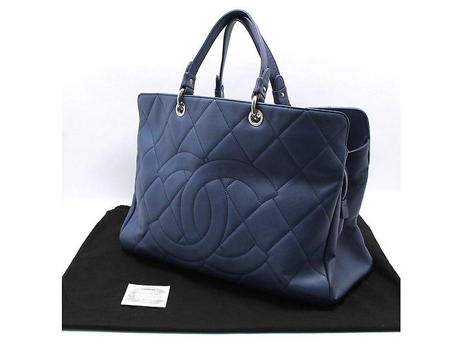 Chanel Bolsa de compras Timeless Shopper em caviar macio azul - vista 2