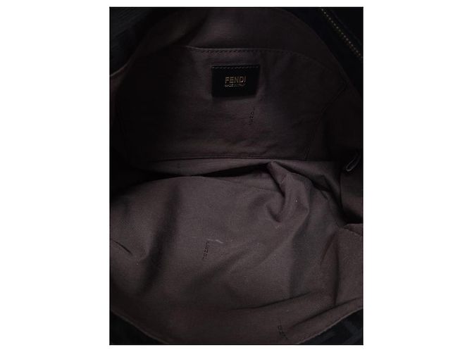 Fendi Borsa a tracolla Juka in tela con logo FF nero - vista 4