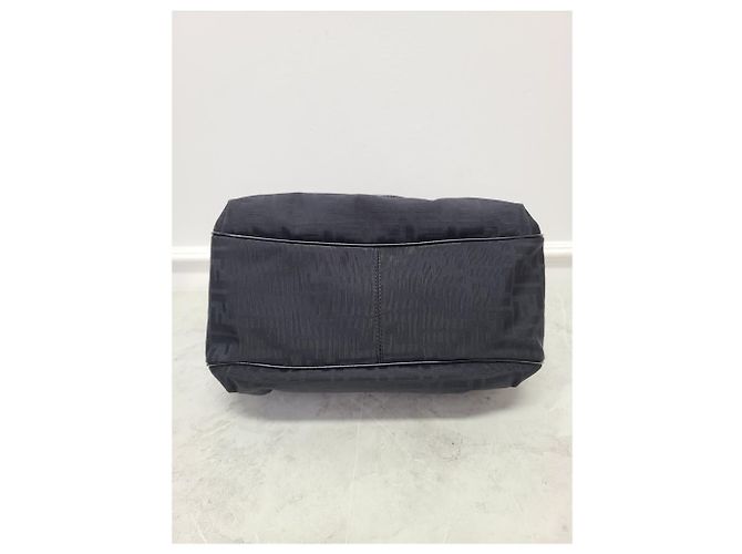 Fendi Borsa a tracolla Juka in tela con logo FF nero - vista 6