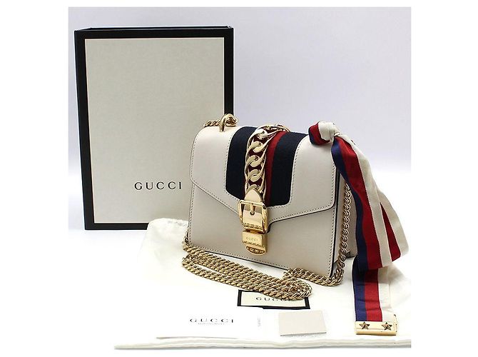 Gucci Mini borsa a tracolla con catena in oro bianco - vista 2