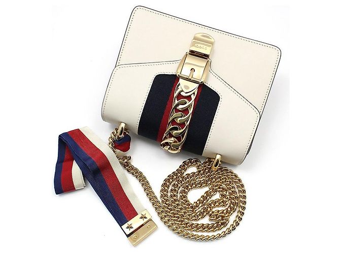 Gucci Mini borsa a tracolla con catena in oro bianco - vista 3