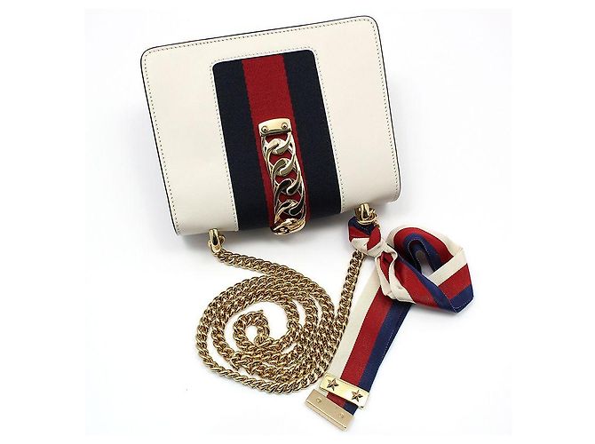 Gucci Mini borsa a tracolla con catena in oro bianco - vista 4