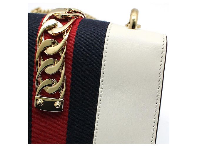Gucci Mini borsa a tracolla con catena in oro bianco - vista 6