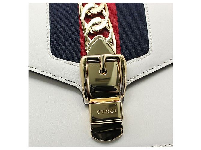 Gucci Mini borsa a tracolla con catena in oro bianco - vista 7