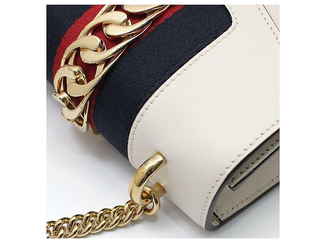 Gucci Mini borsa a tracolla con catena in oro bianco - vista 8