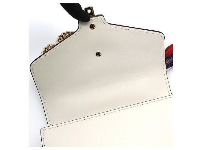 Gucci Mini borsa a tracolla con catena in oro bianco - vista 9
