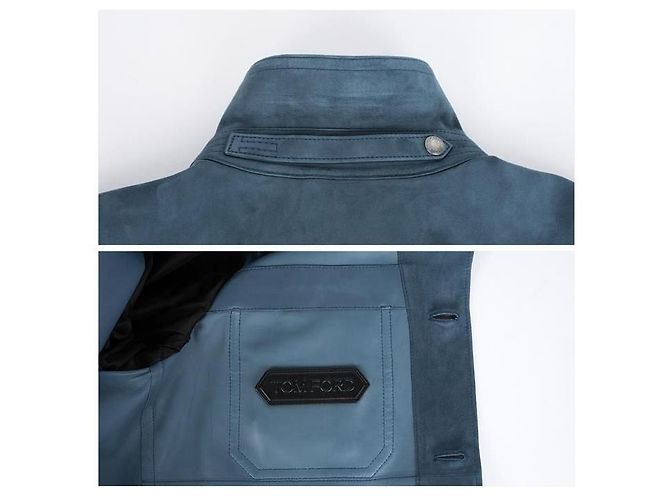 Tom Ford Lightweight Suede Jacket Blue - view 15