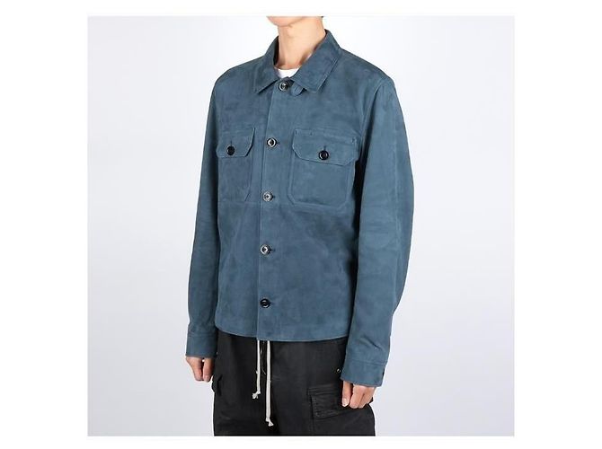 Tom Ford Lightweight Suede Jacket Blue - view 2