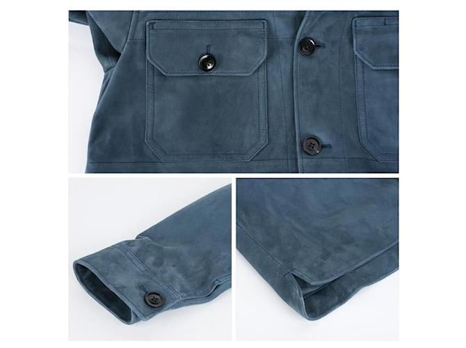 Tom Ford Lightweight Suede Jacket Blue - view 6