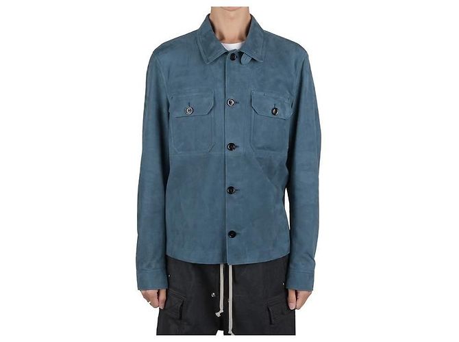 Tom Ford Lightweight Suede Jacket Blue - view 9