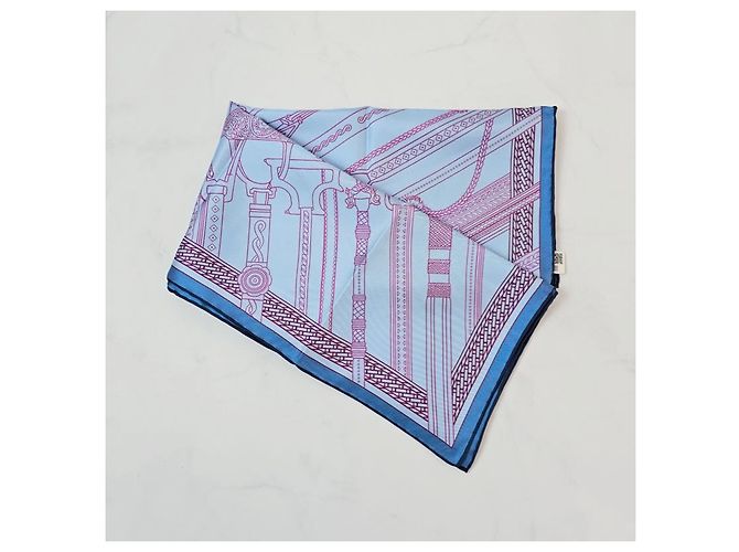 Hermès Sciarpa Carré Reversibile in Seta Double Face Remix da Donna Blu - vista 11