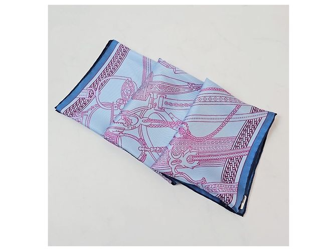 Hermès Sciarpa Carré Reversibile in Seta Double Face Remix da Donna Blu - vista 12