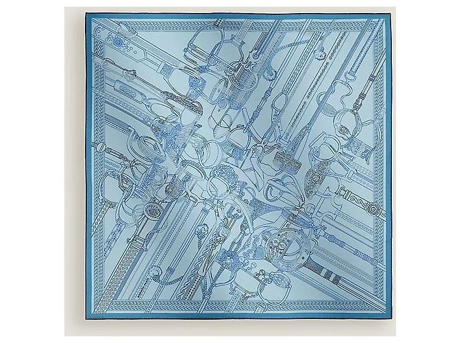 Hermès Sciarpa Carré Reversibile in Seta Double Face Remix da Donna Blu - vista 4