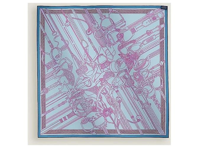 Hermès Sciarpa Carré Reversibile in Seta Double Face Remix da Donna Blu - vista 5