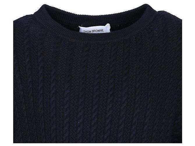 Thom Browne Maglione a trecce classico Nero - vista 8