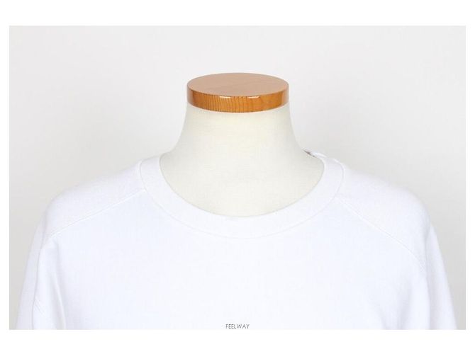 Thom Browne Kurzärmeliges Baumwoll-T-Shirt mit gestreiftem Armband Weiß - Ansicht 5