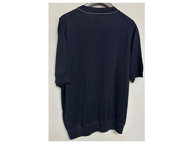 Dior Kurzärmeliges Strick-T-Shirt mit CD DIAMOND Logo Schwarz - Ansicht 6
