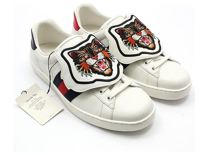 Gucci Sneakers Ace con patch Angry Cat Bianco - vista 3