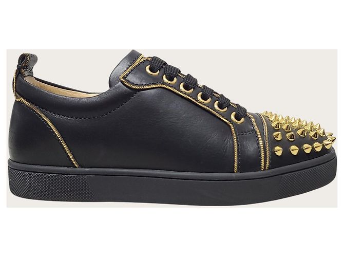 Christian Louboutin Sneaker Black Gold Rush Spike Nero - vista 2