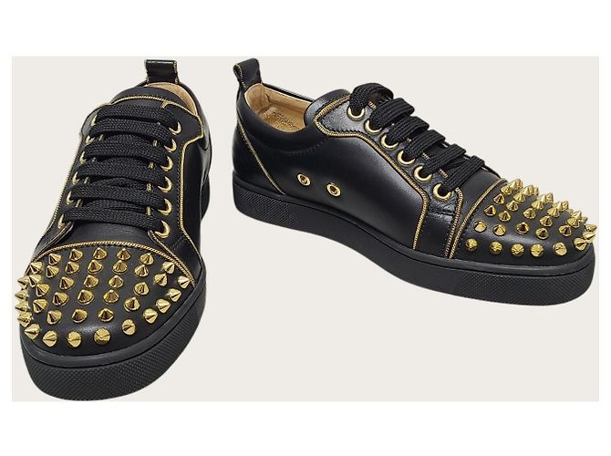 Christian Louboutin Sneaker Black Gold Rush Spike Nero - vista 4