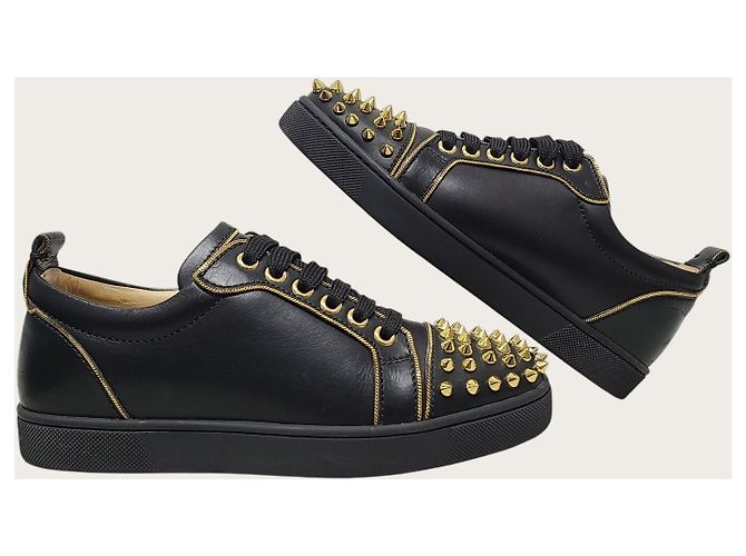 Christian Louboutin Sneaker Black Gold Rush Spike Nero - vista 5