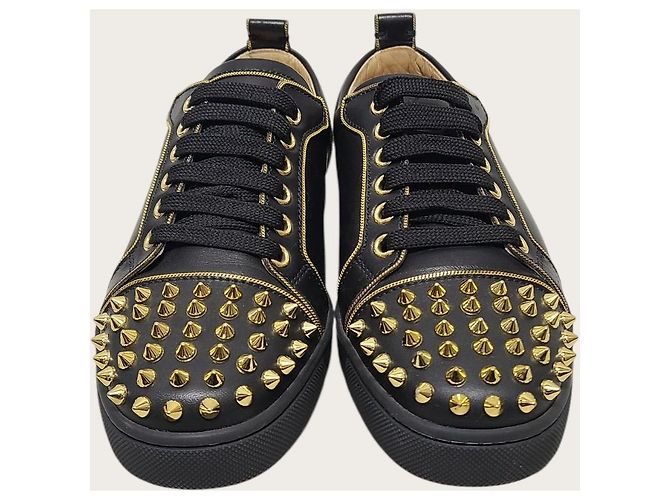 Christian Louboutin Sneaker Black Gold Rush Spike Nero - vista 6
