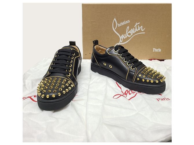 Christian Louboutin Sneaker Black Gold Rush Spike Nero - vista 8