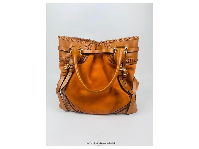 Burberry Borsa Tote Prossem in scamosciato Arancione - vista 2