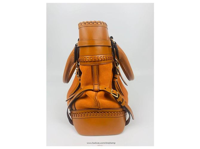 Burberry Borsa Tote Prossem in scamosciato Arancione - vista 3