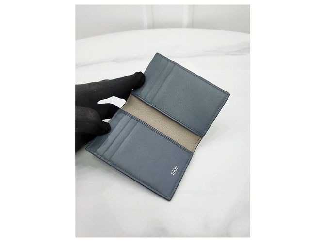 Dior Saddle Fold Card Holder Brown Deep Gray Calfskin - view 4