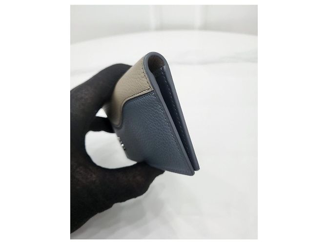 Dior Saddle Fold Card Holder Brown Deep Gray Calfskin - view 5