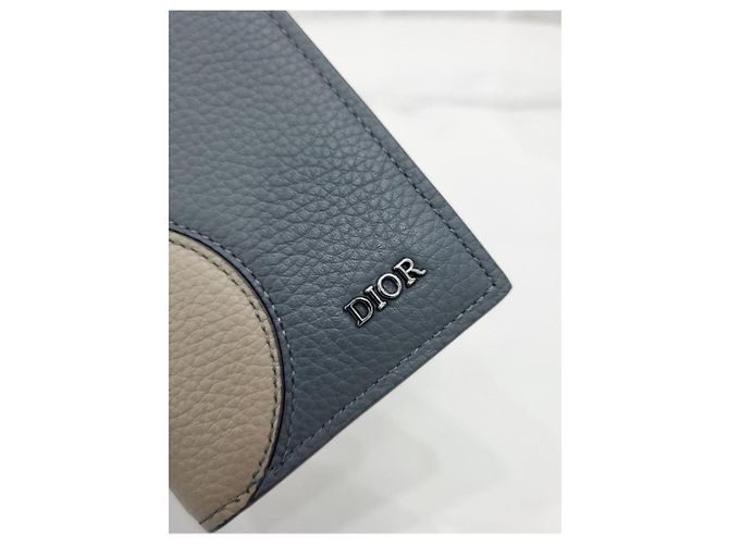 Dior Saddle Fold Card Holder Brown Deep Gray Calfskin - view 6