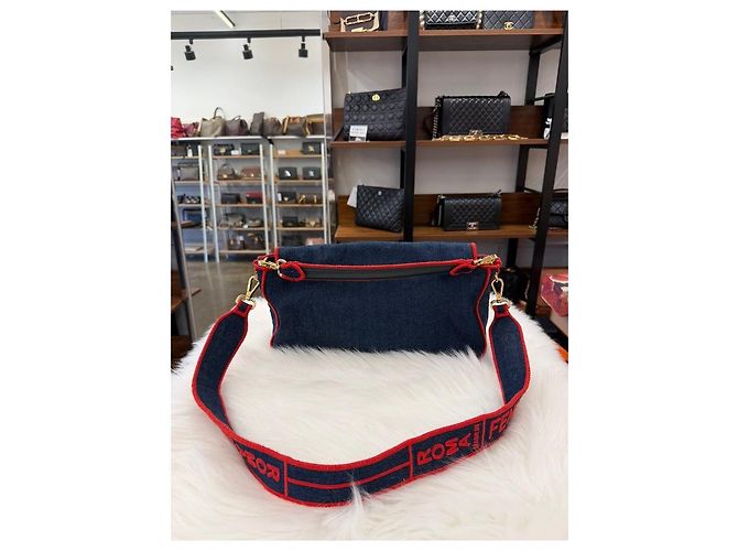 Fendi Borsa Baguette Denim Large Multicolore - vista 6