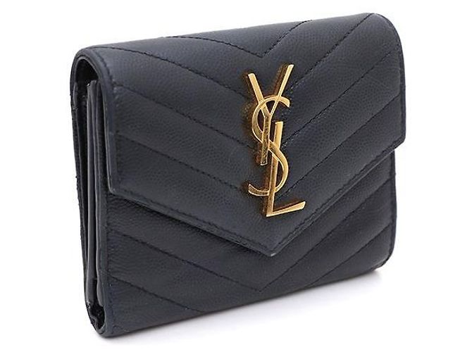Saint Laurent Cartera compacta Monogram para mujer Negro - vista 2