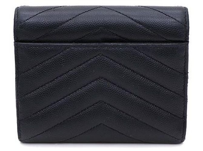 Saint Laurent Cartera compacta Monogram para mujer Negro - vista 3